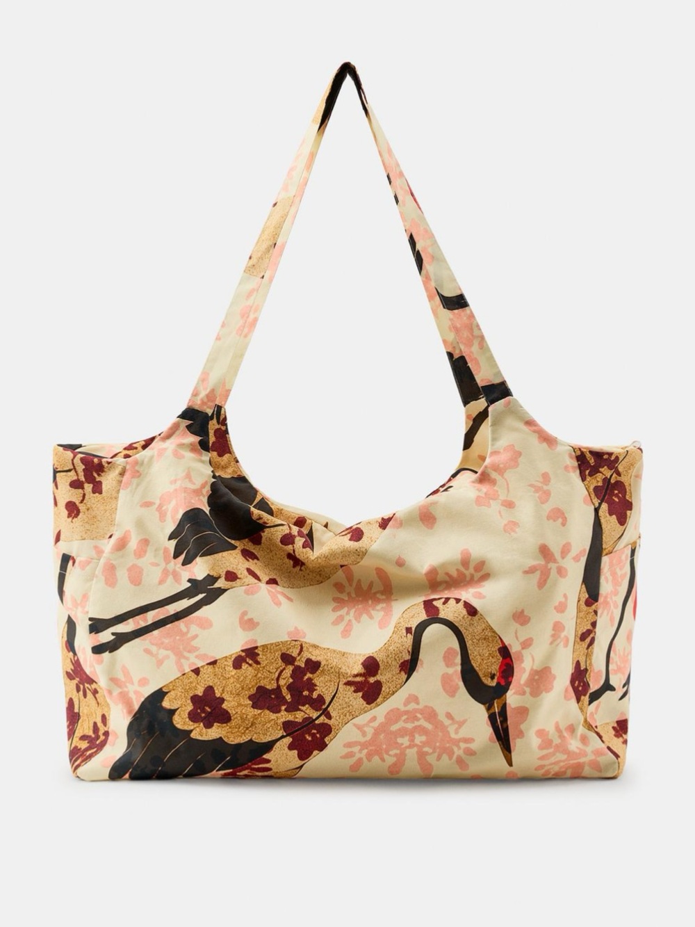Zara Printed Heron Maxi Bag NWT
